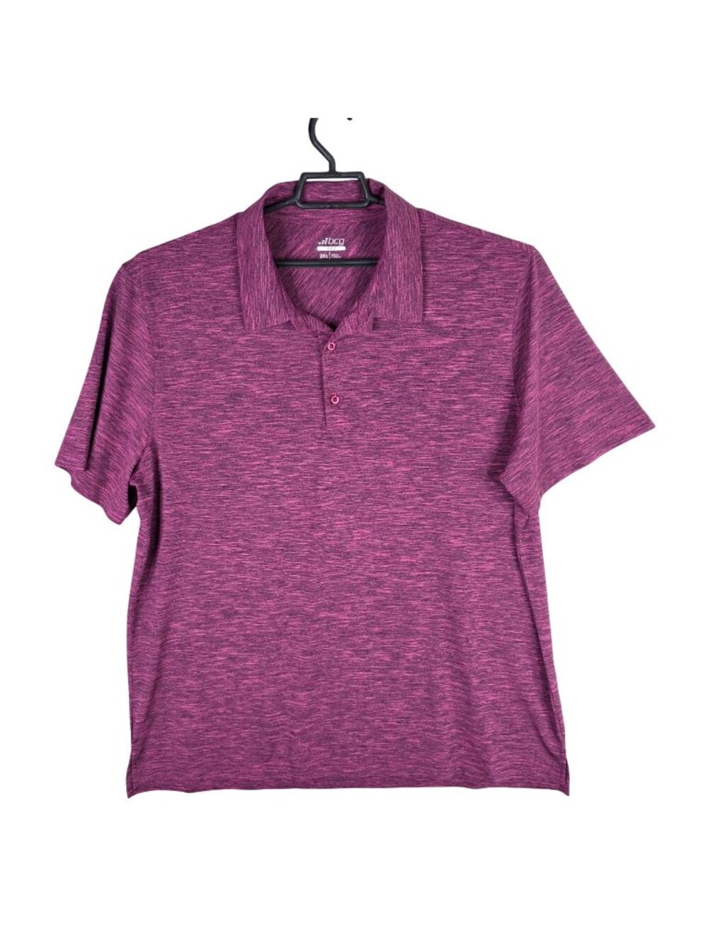 Mens BCG Golf Heathered Pink Polo Shirt 100% Polyester Short Sleeve Size 2XL